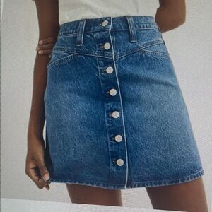 Madewell NWOT Button-Front Stretch Edgy Baddie Denim Coastal Cowgirl Mini  SZ 12